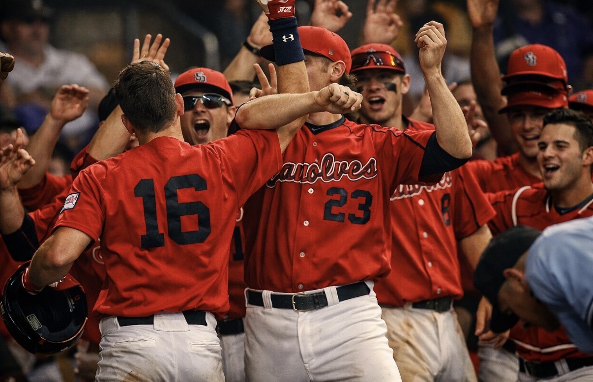 Stony Brook Seawolves dugout celebration